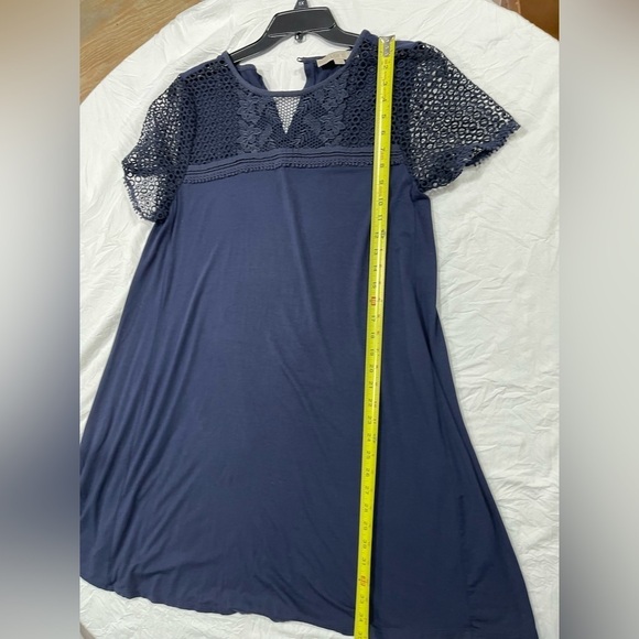 Loft Navy blue lace knit dress women’s size L - Picture 9 of 13